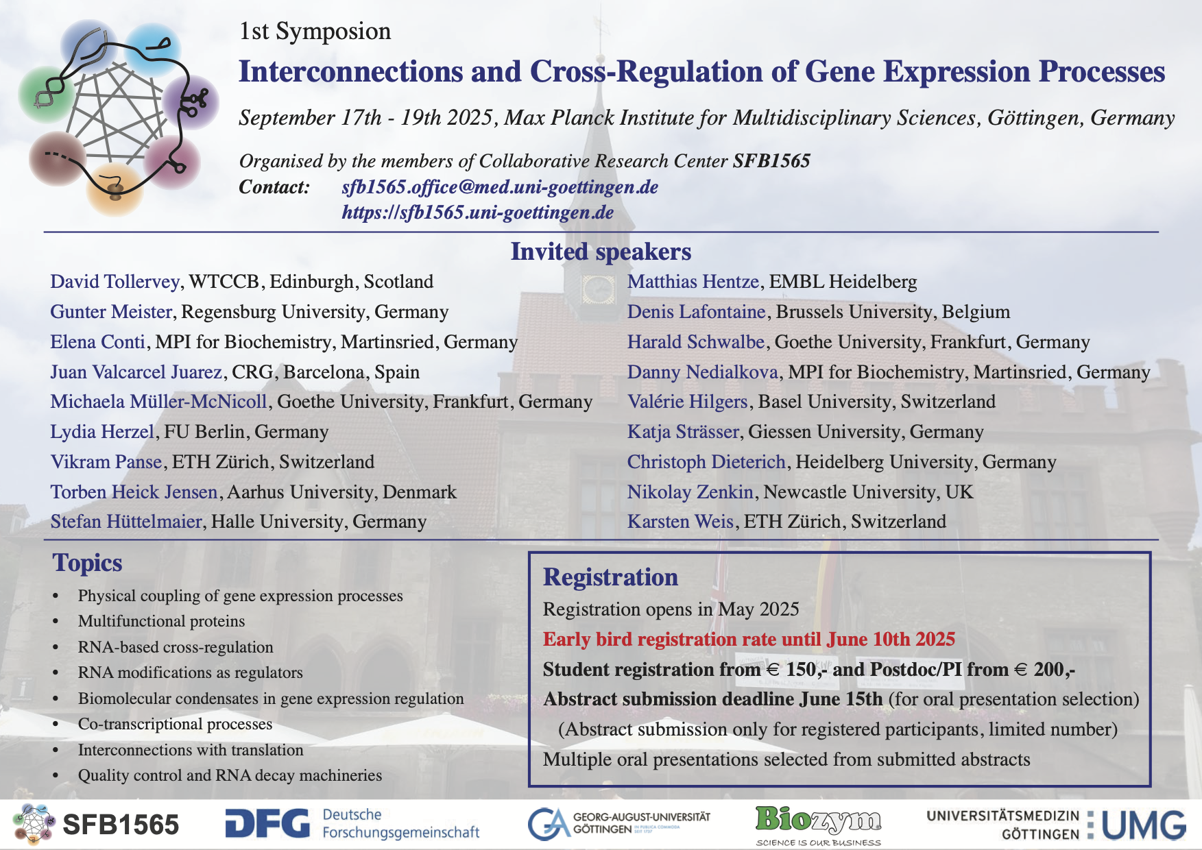 1st Symposion: Interconnections and Cross-Regulation of Gene Expression Processes